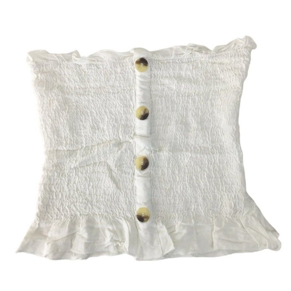 Elegant White Smocked Women's Top